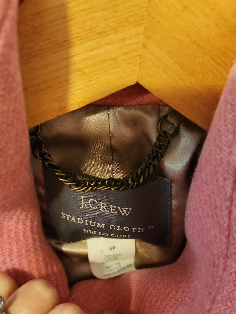 J. Crew Rose Pink Wool Pea Coat with Stand Collar - Picture 3 of 6